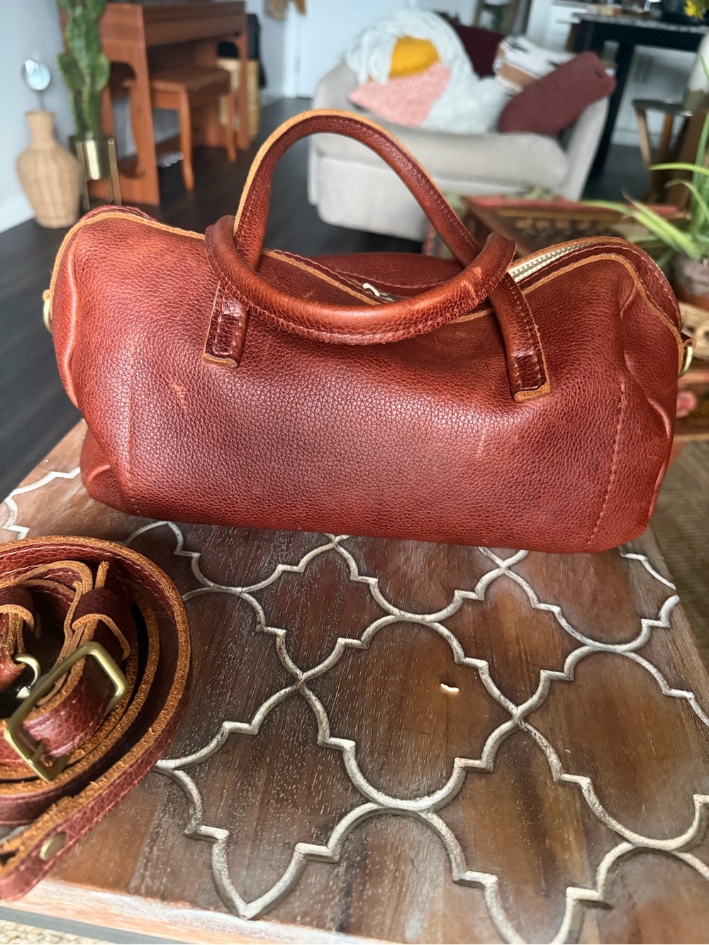 Portland Leather Goods Oversized Sloan Doctor Bag Nutmeg